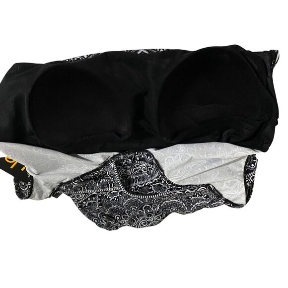 Robby Len Womens One Piece Swimsuit Size 16 Black and White Beach Pool Cruise - Picture 3 of 8